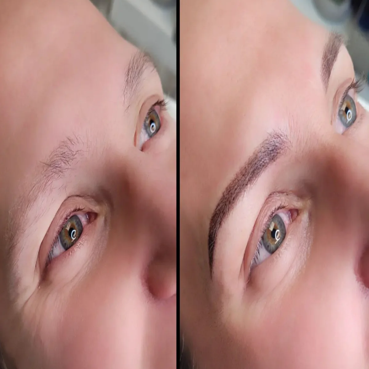 Before and after eyebrow tattoo